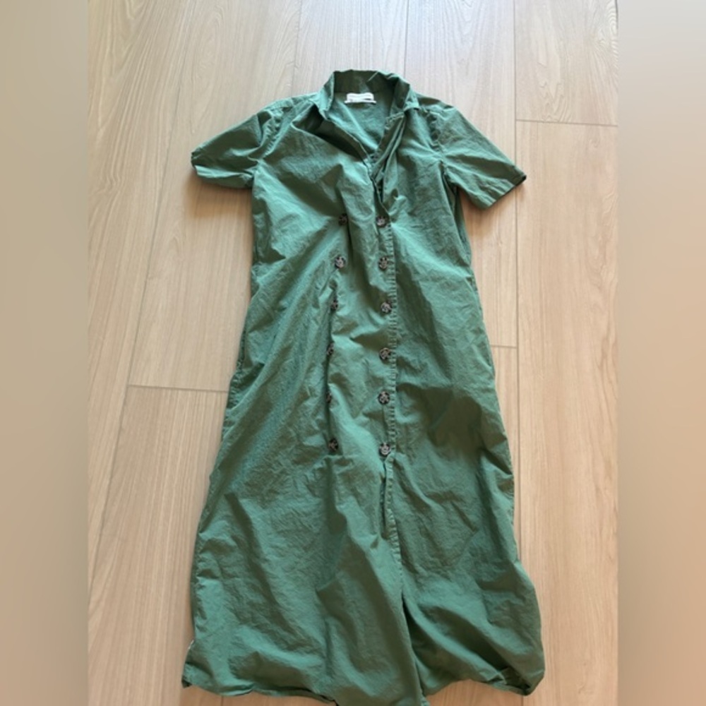 Urban Outfitters Sage Green Button-Up Dress
